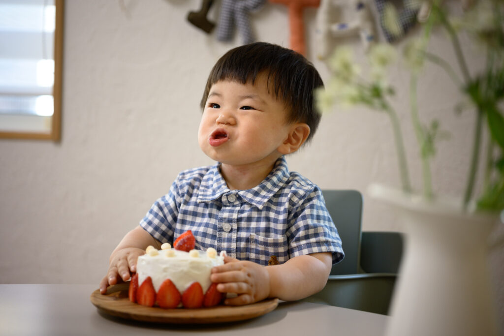 1歳の誕生日|離乳食で作ったスマッシュケーキ